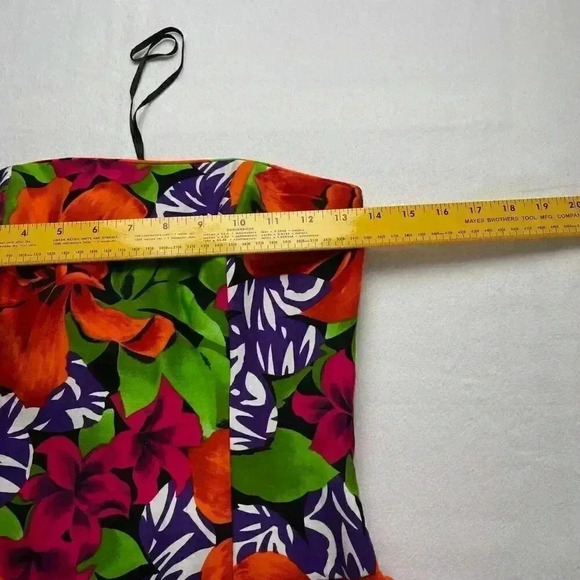 AJ Bari Dress 8 Women Floral Fit Flare Strapless All Over Print Bow Zip Formal - Picture 8 of 10